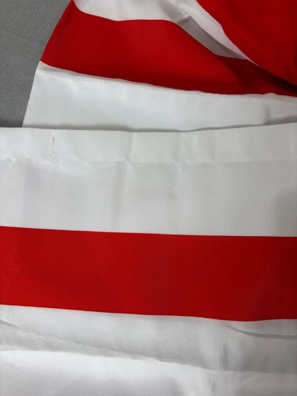* Room Essentials Red White Horizontal Stripe Shower Curtain EUC